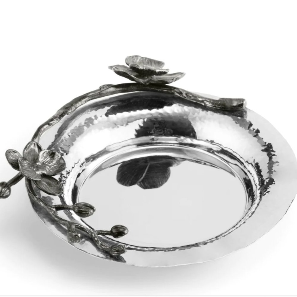 New Michael Aram black orchid stainless steel wine coaster